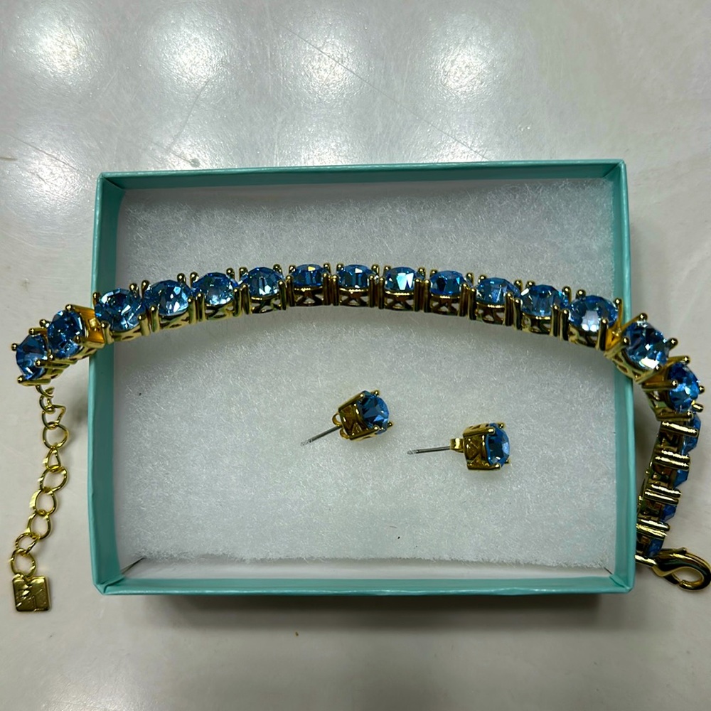 Beautiful Park Lane baby blue bracelet and stud earrings